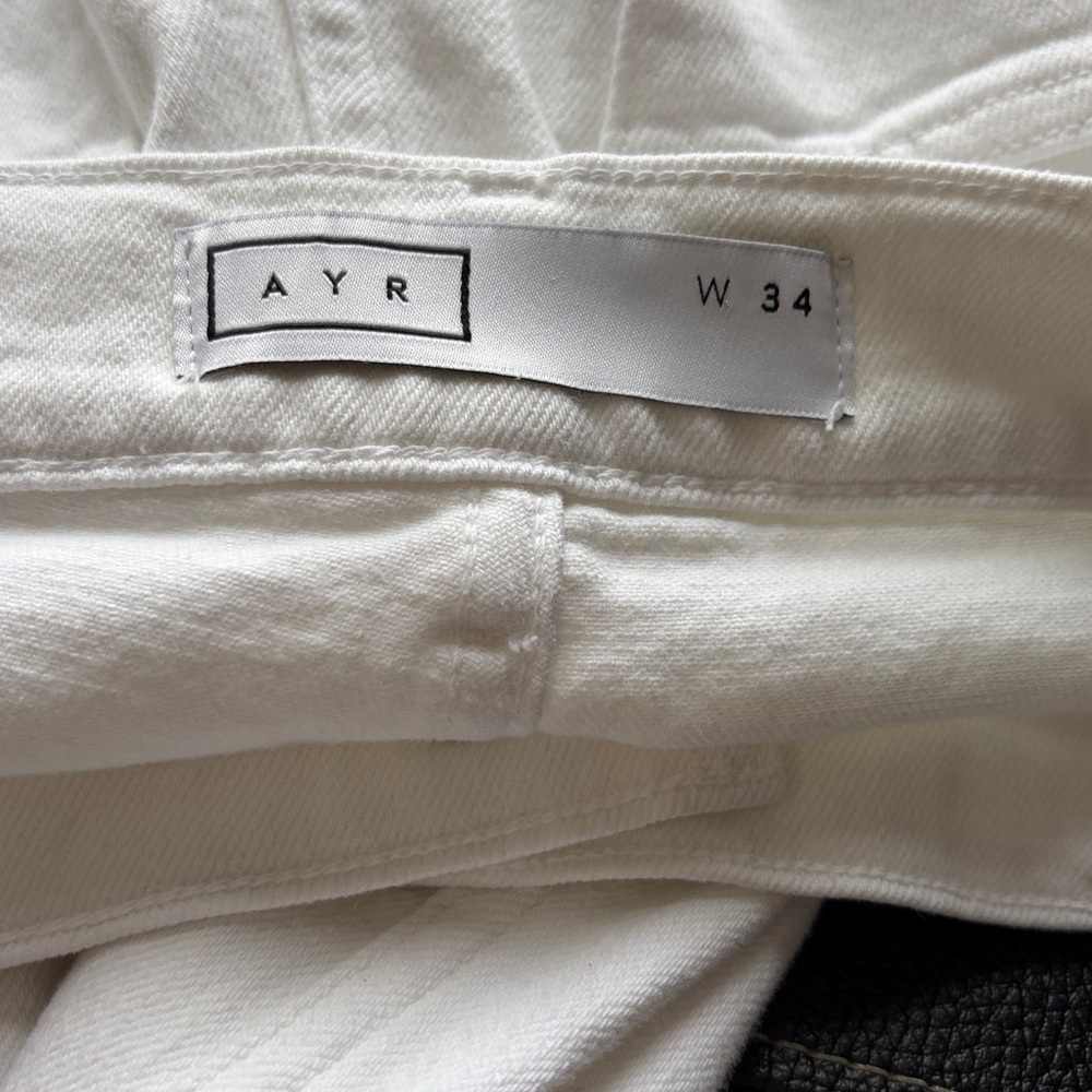 AYR The Beat Barrel Leg Ankle Jean White High Rise Ankle Relaxed Sz 34 - Picture 9 of 16
